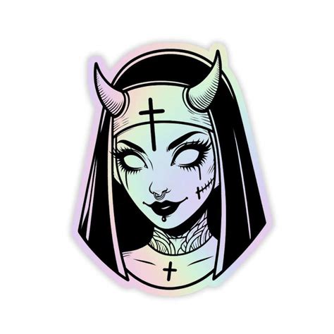 Haunting Nun Holographic Sticker – sticckiz.com