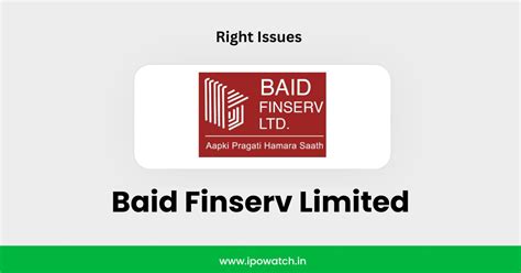 Baid Finserv Rights Issue 2025 Date, Price, Allotment, Ratio - IPO Watch