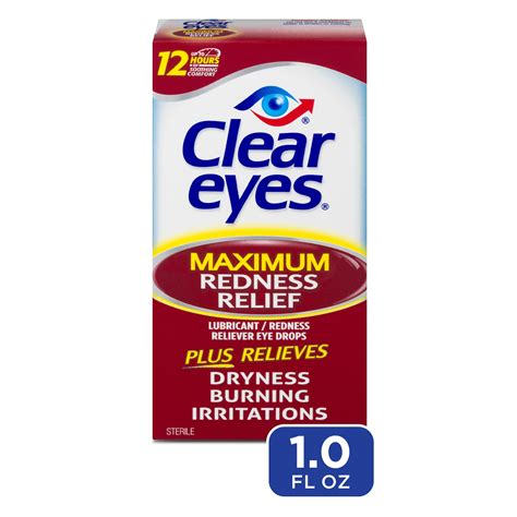 Clear Eyes Maximum Strength Redness Relief Eye Drops, Red Eye Relief, 1 ...
