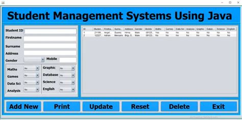 Image result for Java Student Management System Admin Panel