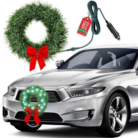 Amazon.com: moveland 11" LED Christmas Car Wreath - Artificial Wreath ...
