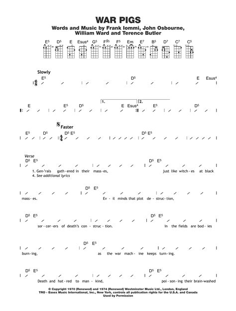 Black Sabbath - War Pigs sheet music