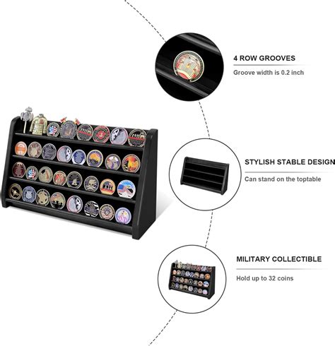 Buy ASmileIndeep 4 Rows Challenge Coin Holder Display Stand Army ...