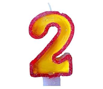 TAUSIF CREATION® Birthday Number Candle [ 2 ] for Cake Decoration ...