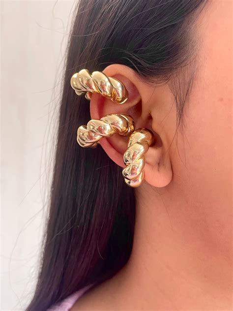 Triple Twisted Chunky Earcuff Combo – Ishkaara