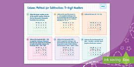 Image result for Subtract Using Column Method 100