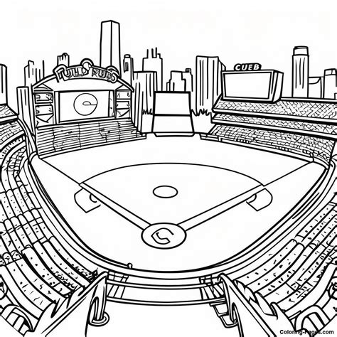 Chicago Cubs Baseball Field Coloring Page | Coloring-Pages.com