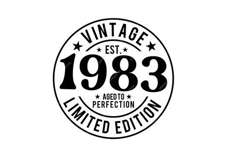 vintage 1983 envejecido a la perfección, diseño de tipografía de ...