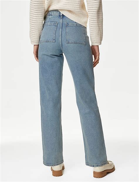 Buy Mid Rise Cargo Ankle Grazer Jeans at Marks & Spencer