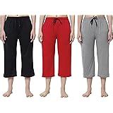 Buy ASK JS LCD & CO - (Pack of 2 ) Women's Cotton Capri Night Pyjamas ...