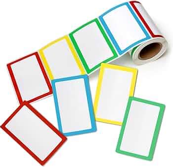True-Ally 300 Sheet 4 Colored Name Tag Label Sticker, 3"x2" (75x50 mm ...