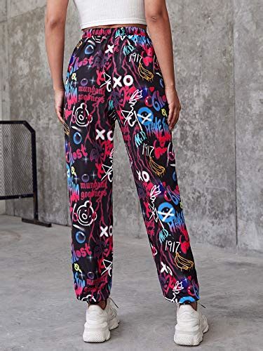Buy WDIRARA Women's Letter Graphic Print Drawstring Waist Joggers ...