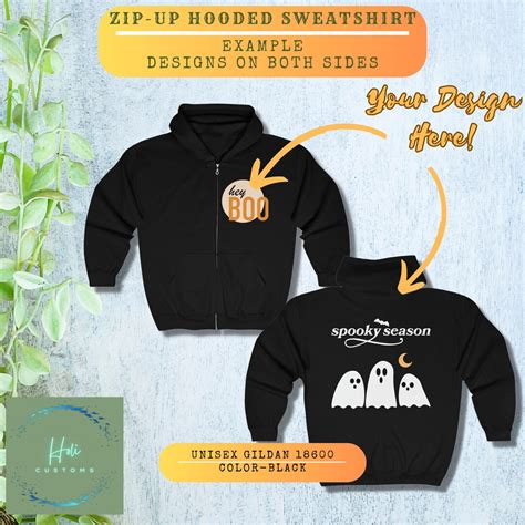 Personalized Zip-up Hoodie Unisex, Own Brand, Artwork, Logo, Photo on ...