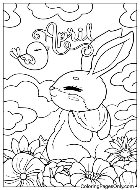 Calendar April Coloring Printable Kids Pages Colouring Activities Blank ...