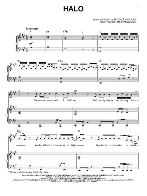 Halo Sheet Music | Beyoncé | Piano & Vocal