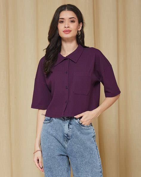 Buy Purple Shirts for Women by Shein Online | sheinindia.in
