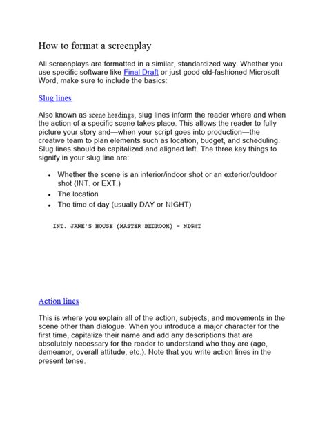 Image result for How to Format a Screenplay Intercut