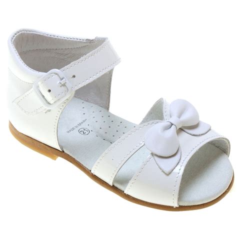 Girls White Sandals In Patent Leather | Cachet Kids