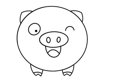 呆萌可爱小猪简笔画图片_最萌的小猪怎么画-儿童简笔画大全