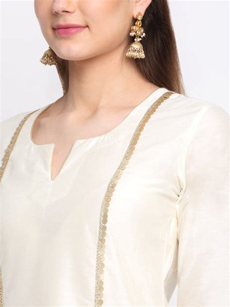 Tyohaar Ivory Straight Kurti With Pants – anokherang