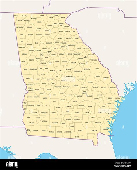 Map Of Georgia Counties With Names Mitchell, S. Augustus “County Map