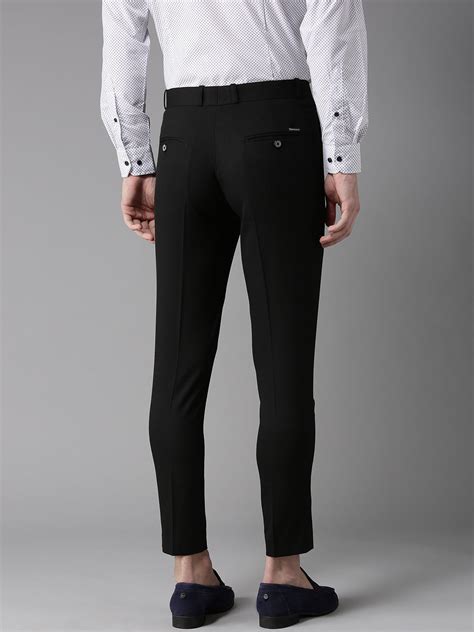 Men Black Tapered Fit Cropped Trousers – dennisonfashionindia