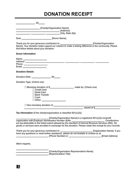 Free Donation Receipt Template | PDF & Word