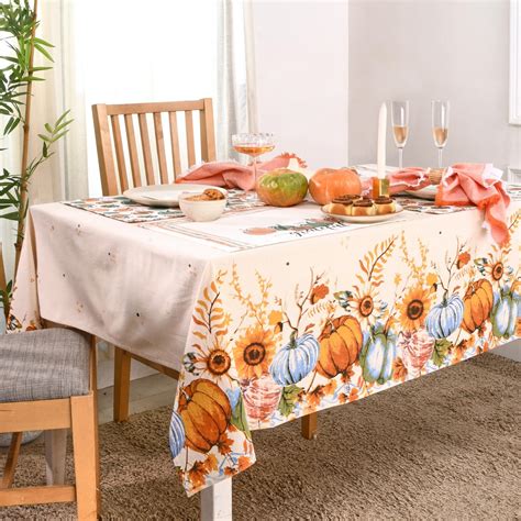 Amazon.com: Folkulture Fall Tablecloth for Dining Table, 60x60 Square ...