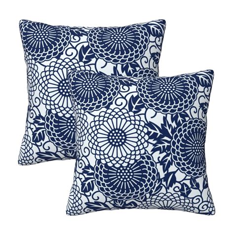 Home Throw Pillow Covers Two Sides Printed Blue floral background Decor Sofa Living Room Bed ...