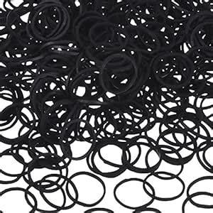 Hicarer Pack of 2000 Mini Rubber Bands Black Soft Hair Elastics ...