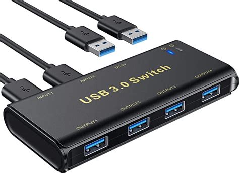 USB Switch,BETOP USB 3.0 Switch Selector 4 Port 2 Computers Peripheral ...