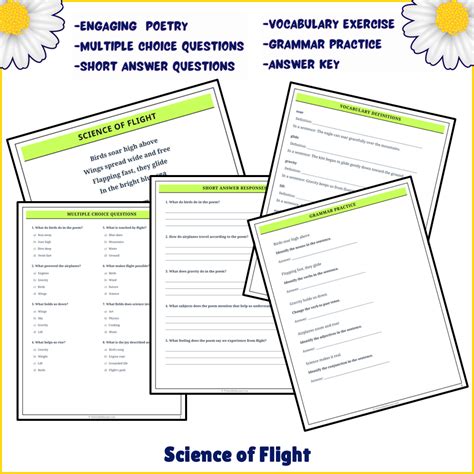 Science of Flight | Poem Grammar Worksheet Printable Activity ...