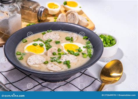 White borscht Zurek stock photo. Image of bowl, eastern - 272649978