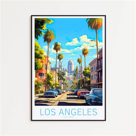 Los Angeles Travel Poster LA Poster California Wall Art for Home Decor ...