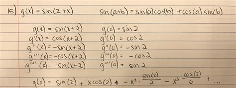 calculus - Find a Maclaurin series for sin(2+x)? Trouble finding a ...