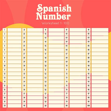 Printable Spanish Numbers Worksheet 1 100 Pdf at Bruce Green blog