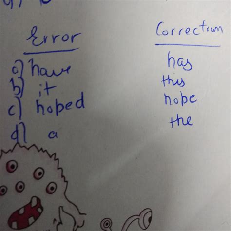 The following paragraph has not been edited. There is an error in each ...