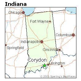 The map below shows the locations of Corydon, first the Territorial ...