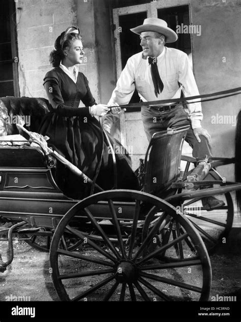 RAGE AT DAWN, Mala Powers, Randolph Scott, 1955 Stock Photo - Alamy