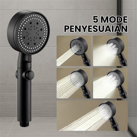 Jual AY Kepala Shower Kamar Mandi 5 Mode Adjustable Tekanan Tinggi ...