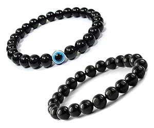 Buy (8mm) Black Moti Pearl Bead Evil Eye Natural Feng-Shui Healing ...