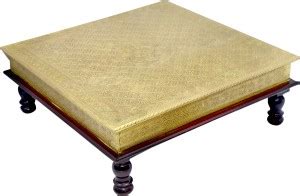 ROCOMO Wooden Handicraft Traditional Square Pooja Chowki Bajot for All ...