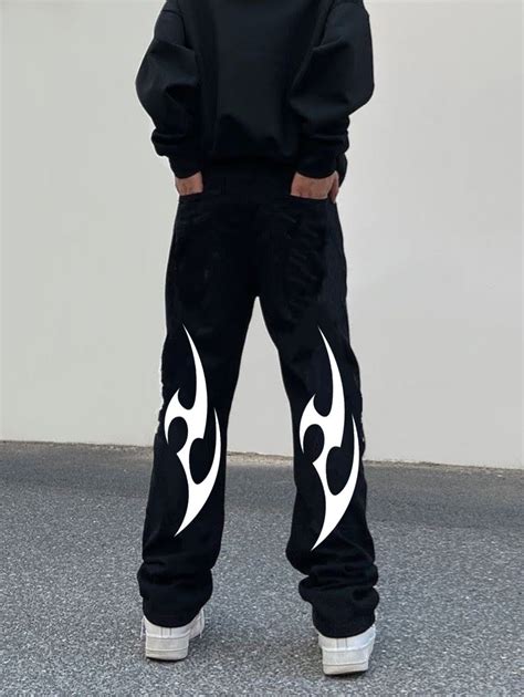 Y2K Harajuku Wide Leg Straight Fit Black Jeans – shoppingfactory23