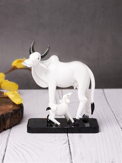Shop Glass Kamdhenu Cow with Calf | Elegant Decor