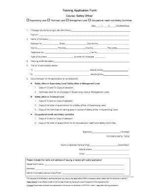 Fillable Online npc-se co Training Application Form - NPC - S and E ...