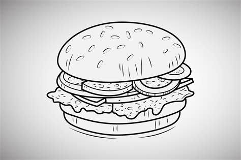 Hamburger Coloring Page Malseite Für Kindererziehung Und Aktivität,