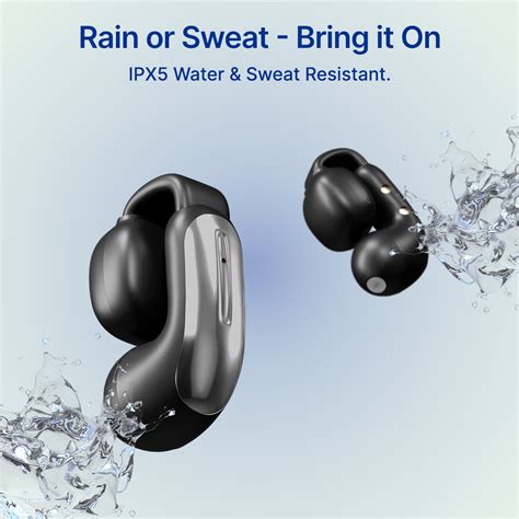 pTron Bassbuds Vortex Clips Wireless Open Ear Earbuds w/Chrome Finish ...
