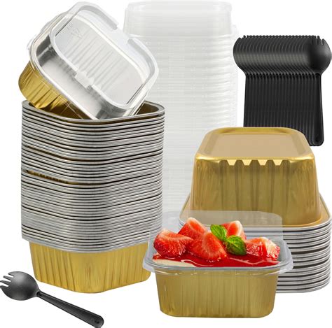 Amazon.com: selizo 60 Pack 5oz Mini Disposable Cake Pans with Lids ...
