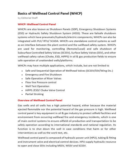 Image result for Wellhead Control Panel Basics