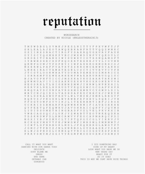 Reputation Word 的图像结果